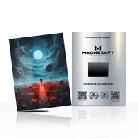 Crimson Horizon – Abstract Cosmic Landscape Wall Art