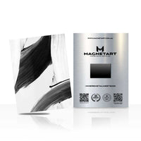 Monochrome Motion Metal Wall Art – Minimalist Abstract Brushstroke Magnetic Aluminium Print | MagnetArt