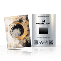 Golden Eclipse Resonance Metal Wall Art – Luxury Abstract Circle Magnetic Aluminium Print | MagnetArt