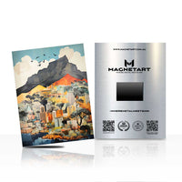 Abstract City & Mountain Landscape Metal Wall Art – Modern Nature Architecture Aluminium Poster | MagnetArt