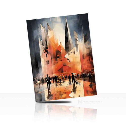 Urban Ember – Abstract City Reflection Wall Art