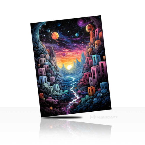 Celestial Valley – Abstract Fantasy Landscape Wall Art