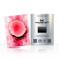Radiant Pink Bloom Abstract Metal Wall Art – Contemporary Floral Circle Magnetic Aluminium Print | MagnetArt