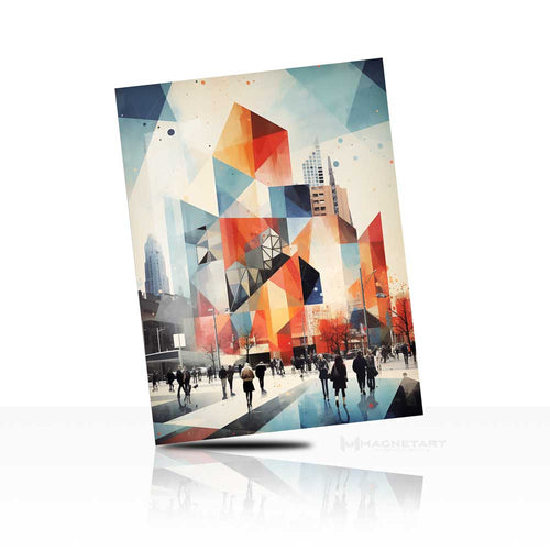 Urban Prism – Abstract Geometric City Wall Art