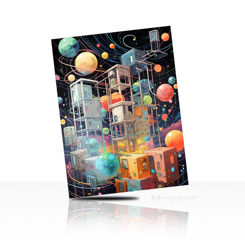 Urban Mosaic – Abstract Geometric City Wall Art