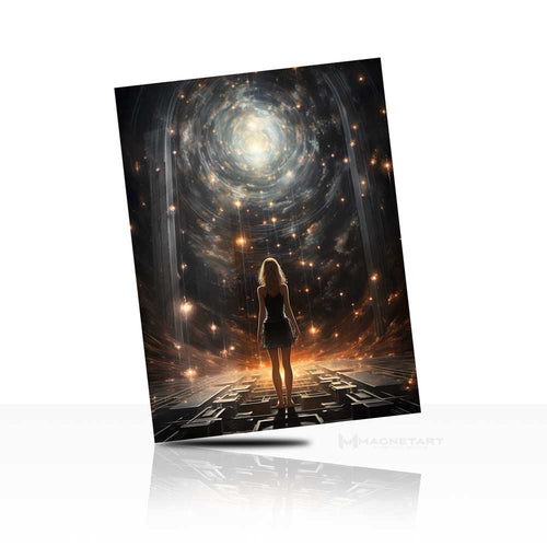 Golden Nebula – Abstract Cosmic Light Wall Art
