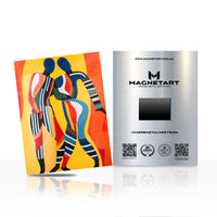 Abstract Couple Silhouette Metal Wall Art – Bold Colourful Modern Magnetic Aluminium Print | MagnetArt