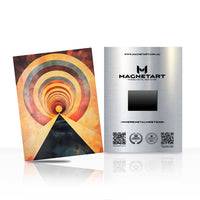 Infinite Horizon Portal Metal Wall Art – Retro Futuristic Geometric Magnetic Aluminium Print | MagnetArt