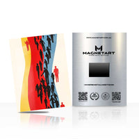 Human Flow Abstract Metal Wall Art – Dynamic Crowd Movement Magnetic Aluminium Print | MagnetArt