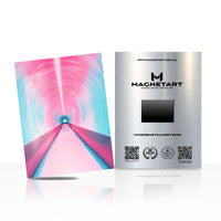 Neon Infinity Tunnel Metal Wall Art – Futuristic Abstract Perspective Magnetic Aluminium Print | MagnetArt
