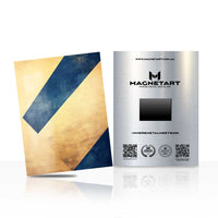 Sapphire Gold Geometry Metal Wall Art – Luxury Minimalist Abstract Magnetic Aluminium Print | MagnetArt
