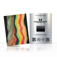 Earth Rhythm Flow Metal Wall Art – Indigenous-Inspired Abstract Wave Magnetic Aluminium Print | MagnetArt