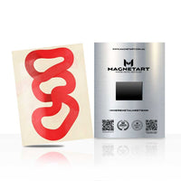 Crimson Flow Minimalist Metal Wall Art – Modern Abstract Organic Shape Magnetic Aluminium Print | MagnetArt