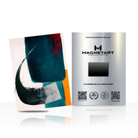 Midnight Flow Abstract Metal Wall Art – Modern Teal & Gold Magnetic Aluminium Print | MagnetArt