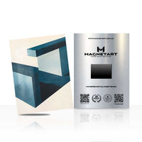 Geometric Illusion Metal Wall Art – Modern Blue Abstract Magnetic Aluminium Print | MagnetArt
