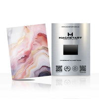 Rose Quartz Flow Metal Wall Art – Luxury Blush Marble Abstract Magnetic Aluminium Print | MagnetArt