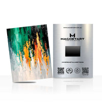 Emerald Cascade Abstract Metal Wall Art – Vibrant Expressionist Magnetic Aluminium Print | MagnetArt