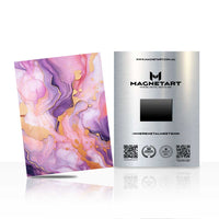 Lavender Sunset Marble Metal Wall Art – Luxury Fluid Abstract Magnetic Aluminium Print | MagnetArt