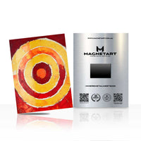 Abstract Target Circle Metal Wall Art – Bold Red & Yellow Geometric Magnetic Aluminium Print | MagnetArt