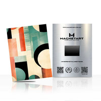 Retro Geometric Abstract Metal Wall Art – Mid-Century Modern Shapes Magnetic Aluminium Print | MagnetArt