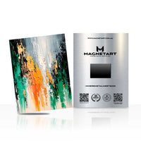 Emerald Cascade Abstract Metal Wall Art – Contemporary Green & Gold Magnetic Aluminium Print | MagnetArt