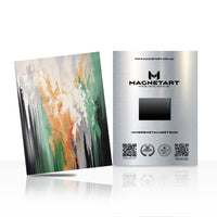 Verdant Energy Flow Metal Wall Art – Contemporary Green & Copper Abstract Magnetic Aluminium Print | MagnetArt