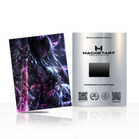 Neon Cosmic Phantom Metal Wall Art – Abstract Cyber Energy Magnetic Aluminium Print | MagnetArt