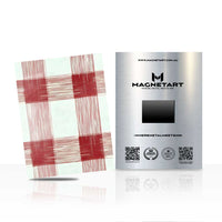 Red Plaid Metal Wall Art – Modern Checkered Magnetic Aluminium Print | MagnetArt