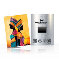 Vibrant Tribal Essence Metal Wall Art – Colorful Abstract Portrait Magnetic Aluminium Print | MagnetArt