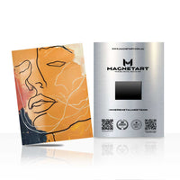 Amber Linea Essence Metal Wall Art – Abstract Minimalist Face Magnetic Aluminium Print | MagnetArt