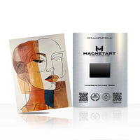 Amber Mosaic Muse Metal Wall Art – Abstract Feminine Portrait Magnetic Aluminium Print | MagnetArt