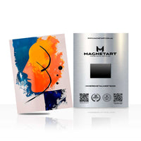 Vivid Abstract Silhouette Metal Wall Art – Contemporary Expressionist Portrait Magnetic Aluminium Print | MagnetArt