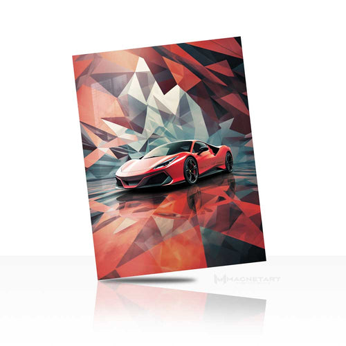 Abstract Sports Car Wall Art – Geometric Modern Aluminium Print | MagnetArt