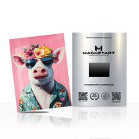 Stylish Cow Wall Art – Funky Animal Aluminium Print | MagnetArt