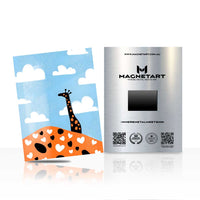 Minimalist Giraffe Wall Art – Playful Safari Aluminium Print | MagnetArt