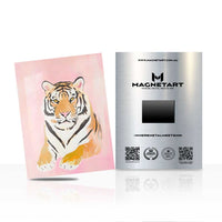 Pastel Tiger Wall Art – Minimal Modern Animal Aluminium Print | MagnetArt