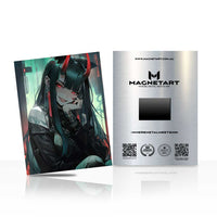 Shadow Circuit Ronin Metal Wall Art – Cyberpunk Anime Assassin Magnetic Aluminium Print | MagnetArt