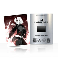 Crimson Void Reaper Metal Wall Art – Dark Anime Assassin Magnetic Aluminium Print | MagnetArt