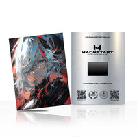 Ashen Ember Revenant Metal Wall Art – Dark Fantasy Anime Portrait Magnetic Aluminium Print | MagnetArt