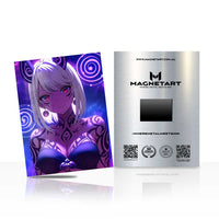 Mystic Violet Oracle Metal Wall Art – Arcane Anime Enchantress Magnetic Aluminium Print | MagnetArt