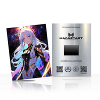 Celestial Prism Oracle Metal Wall Art – Cosmic Anime Goddess Magnetic Aluminium Print | MagnetArt