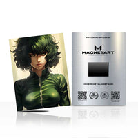 Green Hair Anime Hero Metal Wall Art – Anime Female Character Aluminium Poster | MagnetArt