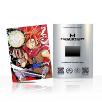 Crimson Storm Brawler Metal Wall Art – Dynamic Anime Hero Magnetic Aluminium Print | MagnetArt