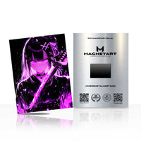 Neon Eclipse Ronin Metal Wall Art – Cyber Samurai Anime Magnetic Aluminium Print | MagnetArt