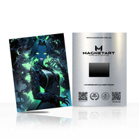 Emerald Void Warden Metal Wall Art – Dark Fantasy Anime Magnetic Aluminium Print | MagnetArt