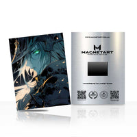 Emerald Abyss Guardian Metal Wall Art – Dark Fantasy Anime Magnetic Aluminium Print | MagnetArt