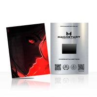 Crimson Shadow Gaze Metal Wall Art – Dark Anime Magnetic Aluminium Print | MagnetArt