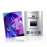 Neon Dream Reverie Metal Wall Art – Cyber Anime Magnetic Aluminium Print | MagnetArt
