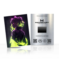 Neon Voltage Rebel Metal Wall Art – Futuristic Anime Glow Magnetic Aluminium Print | MagnetArt