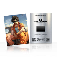 Anime Street Racer Hero Metal Wall Art – Cool Sunglasses Character Aluminium Poster | MagnetArt